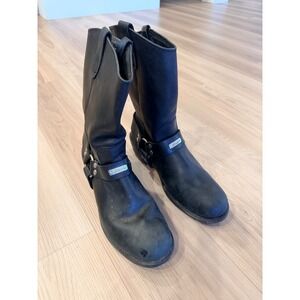 West Coast Choppers Men Black Leather Harness Biker Boots Tactical Workwear 11.5